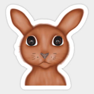 Cute Hare Drawing Sticker